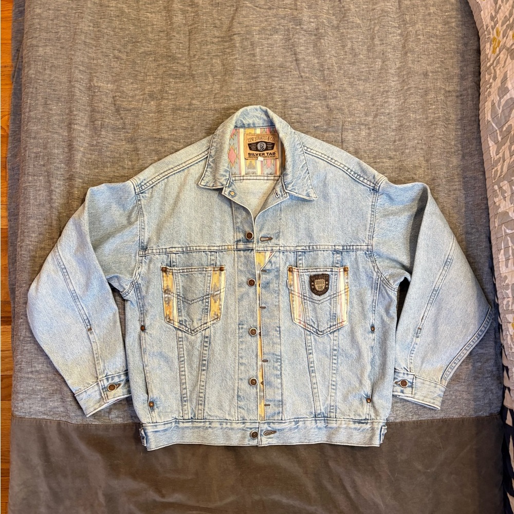 Vintage Levi Strauss & Co Silver Tab Classic Light Blue Denim Jacket